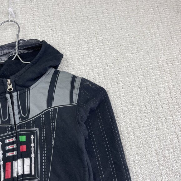 VTG Star Wars Hoodie Boys Sz 3 Black Darth Vader Zip Up Graphic Lucasfilm - Picture 5 of 15